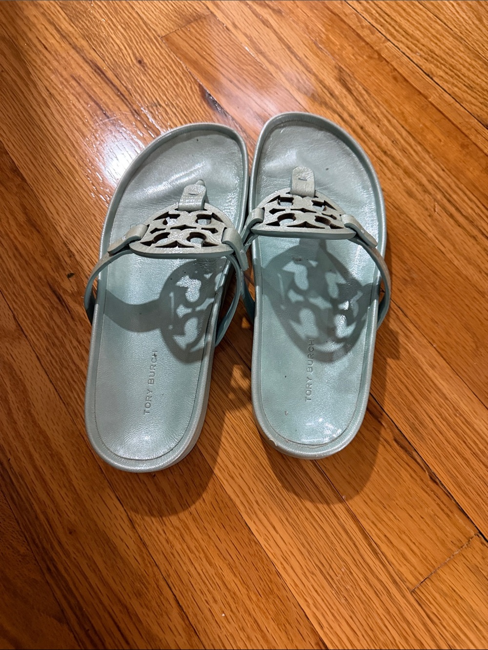 Tory Burch Audrey Blue Miller Cloud Sandals - Picture 3 of 3